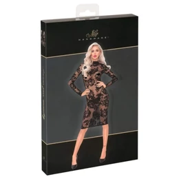 Noir - rózsás, hosszúujjú ruha (fekete)