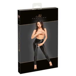 Noir - nyitott, fényes leggings (fekete)
