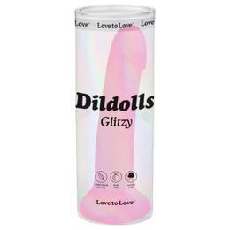 Dildolls Glitzy - tapadókorongos szilikon dildó (pink)