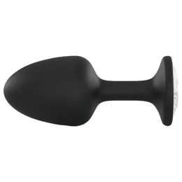 Dorcel Geisha Plug Diamond M - fehér köves anál plug (fekete)