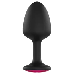 Dorcel Geisha Plug Ruby M - pink köves anál plug (fekete)