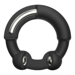 Dorcel Stronger Ring - fém betétes péniszgyűrű (fekete)