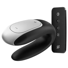 Satisfyer Double Fun - okos, vízálló párvibrátor (fekete)