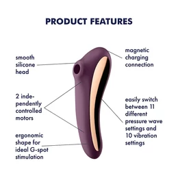 Satisfyer Dual Kiss - 2in1, hüvelyi és csikló vibrátor (lila)