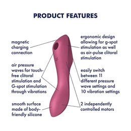 Satisfyer Curvy Trinity 3 - léghullámos 2in1 vibrátor (piros)