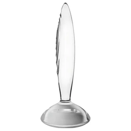 Satisfyer Sparkling Crystal - bordázott üveg dildó (átlátszó)