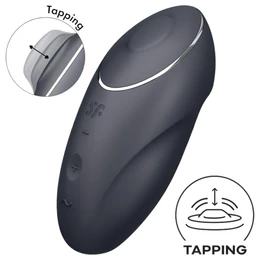 Satisfyer Tap &amp; Climax 1 - 2in1 csikló vibrátor (fekete)