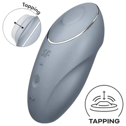 Satisfyer Tap &amp; Climax 1 - 2in1 csikló vibrátor (szürke)