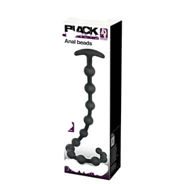 Black Velvets - gyöngyös anál dildó (fekete)