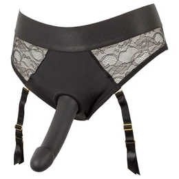 You2Toys - felcsatolható dildó alsóval (fekete)