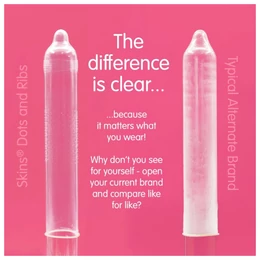 Skins - bordázott és pontozott óvszer (4db)