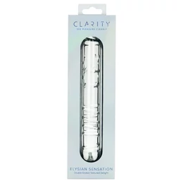 Clarity - kétvégű üveg dildó (átlátszó)