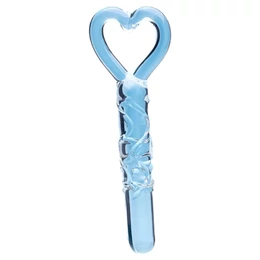 Clarity - üveg dildó szíves fogantyúval (áttetsző)