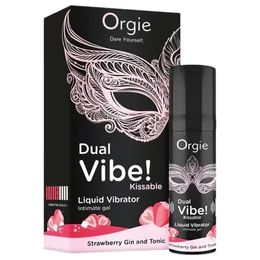 Orgie Dual Vibe - unisex folyékony vibrátor - Eper - Gin Tonic (15ml)
