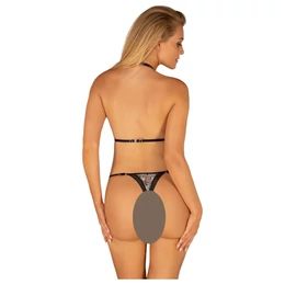 Obsessive Xenita - átlátszó mintás melltartó szett (szürke)