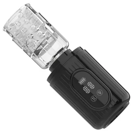 Men&#039;s Play - forgó, szívó, rezgő maszturbátor (fekete)