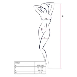 Passion BS010 - nyitott necc overál (fehér) - S-L