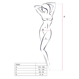 Passion BS001 - nagy szemű necc overál (fekete) - S-L
