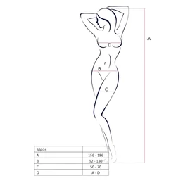 Passion BS014 - nyitott necc overál fűzővel (fehér) - S-L