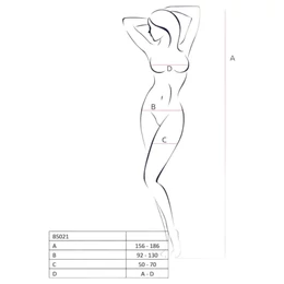 Passion BS021 - ujjatlan, nyitott necc overál (fehér) - S-L