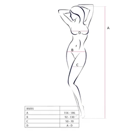 Passion BS031 - nyitott overál (piros) - S-L
