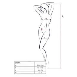 Passion BS047 - nyitott necc szett kivágással (fehér) - S-L