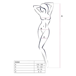Passion BS060 - rombusz mintás necc szett (piros) - S-L