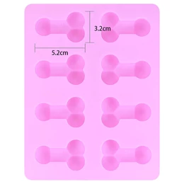 Pénisz formájú jégkocka készítő forma (pink)