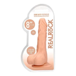 RealRock Dong 8 - élethű, herés dildó (20cm) - natúr