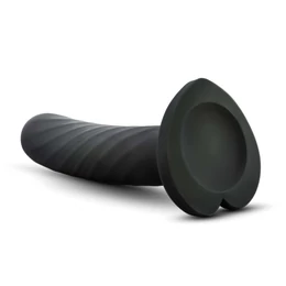 Temptasia Twist Small - tapadókorongos, csavart dildó (fekete)