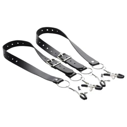 XR Brands - szeméremajak-széthúzó csipeszek (fekete)
