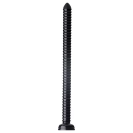 HOSED Ribbed Hose 19 - tapadókorongos anál dildó (fekete)