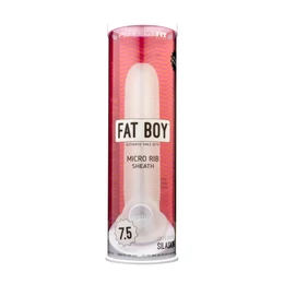 Fat Boy Micro Ribbed - péniszköpeny (19cm) - fehér