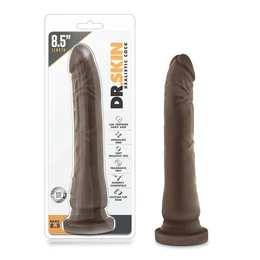Dr. Skin 8,5 - tapadókorongos élethű dildó - barna (20,5cm)