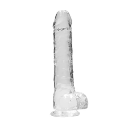 RealRock - átlátszó élethű dildó - átlátszó (22cm)
