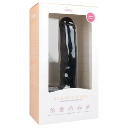 Easytoys - tapadókorongos, herés nagy dildó (26,5cm) - fekete