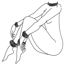 Easytoys - nyakörv, csukló- és bokabilincs szett (fekete)