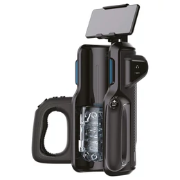 LETEN SM 500 - fel-le mozgó maszturbátor telefon tartóval (fekete)