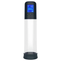 Boners - automatikus LCD péniszpumpa (átlátszó-fekete)