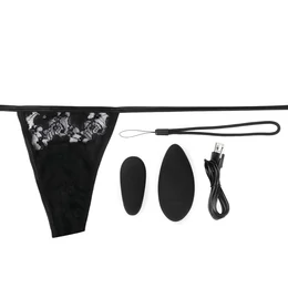 Screaming Panty - akkus, rádiós csikló vibrátor (fekete)