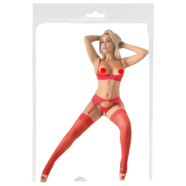 Cottelli - Csipkés harisnya (piros)