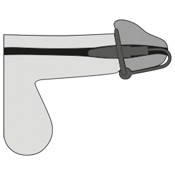 Penisplug - szilikon makkgyűrű kúpos dilátorrall (lila-ezüst)