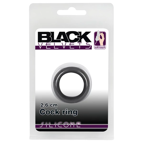 Black Velvets - vastagfalú péniszgyűrű (2,6cm) - fekete