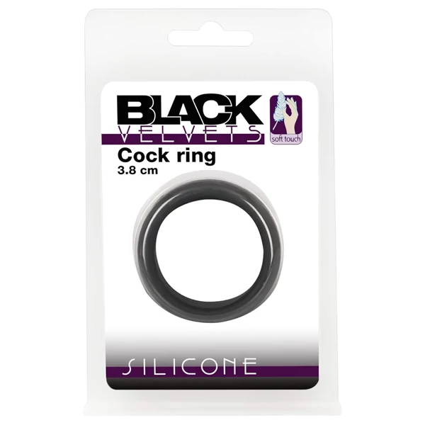 Black Velvets - vastagfalú péniszgyűrű (3,8cm) - fekete