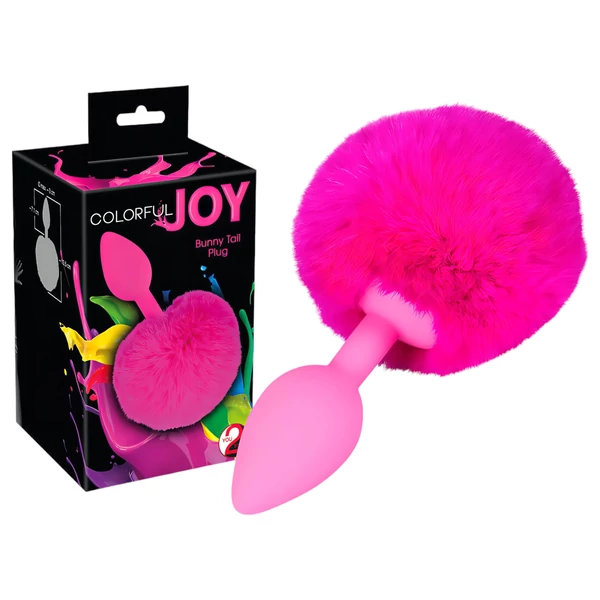 Colorful JOY - anál plug nyuszifarokkal (pink)