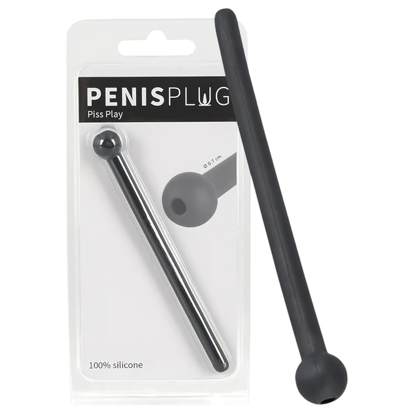 Dilator Piss Play - üreges, szilikon dilátor (fekete)