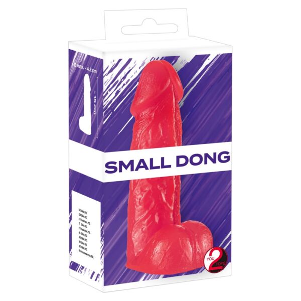 You2Toys Small Dong - felállítható, herés dildó (15cm) - pink
