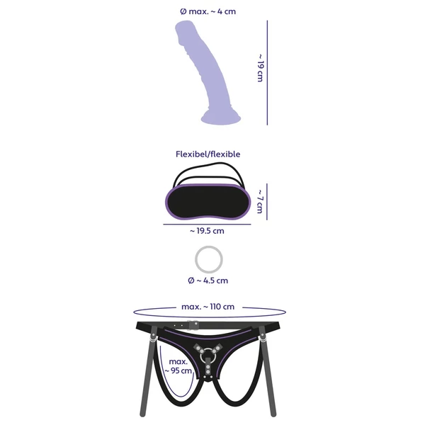 You2Toys Strap-on - felcsatolható dildó (fekete-lila)