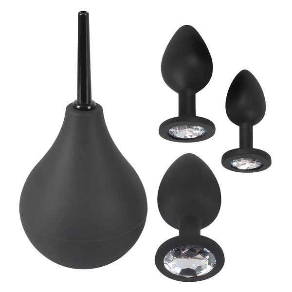 Black Velvets - anál plug szett (4 részes) - fekete
