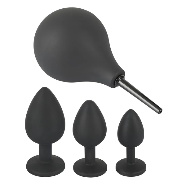 Black Velvets - anál plug szett (4 részes) - fekete